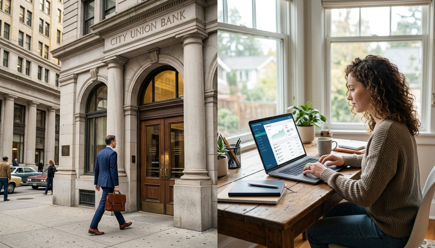 Banque en ligne vs banque traditionnelle : quelles incidences au lancement d’une société ?
